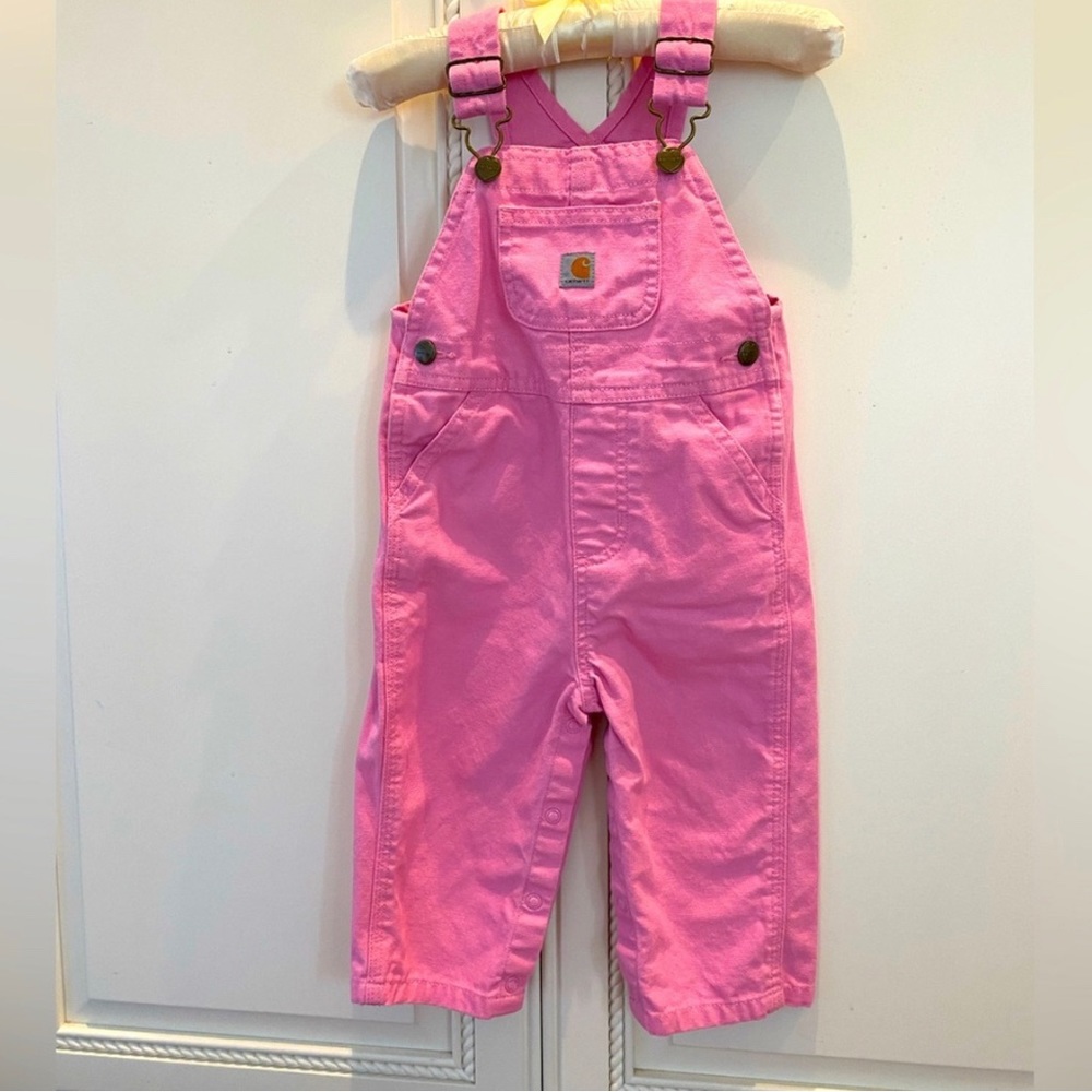 Carhartt Pink Overalls, Size 12 months